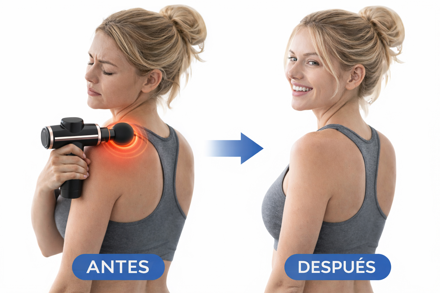 Pistola masajeadora 3 en 1