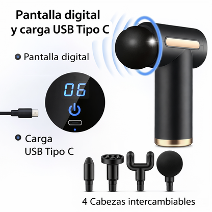 Pistola masajeadora 3 en 1